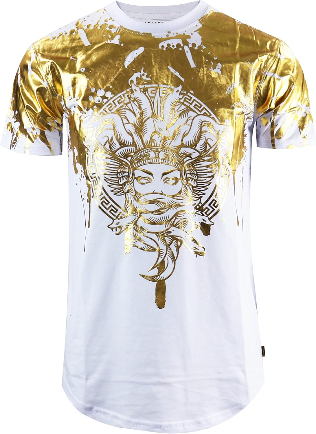 Screenshotbrand Mens Hipster Hip-Hop Urban Tees - NYC Street Fashion Longline Print T-Shirt