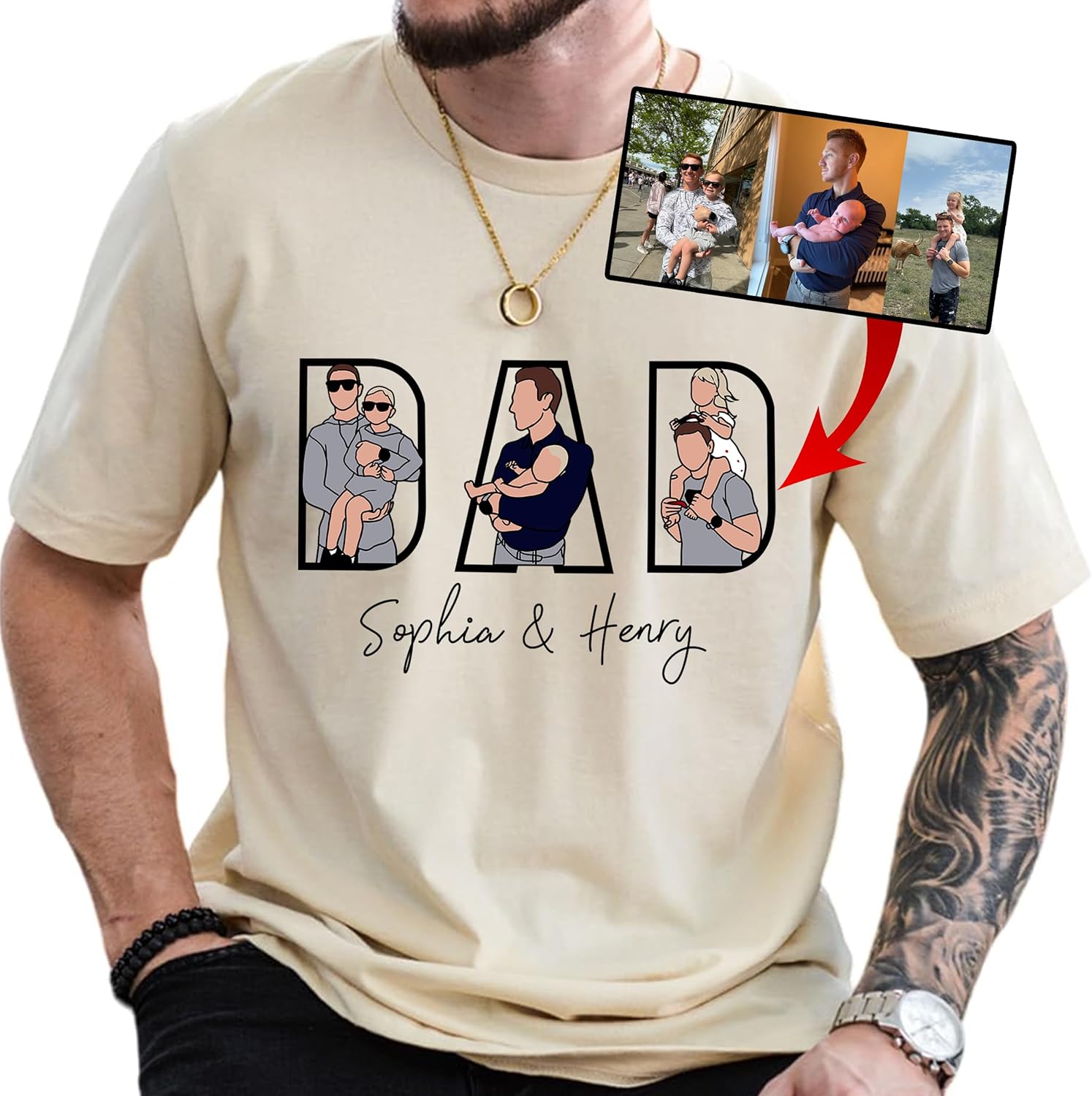 Personalized Dad Hoodies, Shirt, Sweatshirt With Custom Photo, Custom Dad Gifts, Father's Day 2025 1