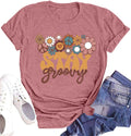 Stay Groovy Shirt for Womens Floral Graphic Retro Shirts Hippie 70s Tee Summer Tee Tops