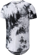 Men's Hip Hop Tie Dye T-Shirt | Trendy Hipster Style with Curve Hem | Casual Streetwear Tee for Men