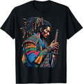 Afro American Samurai Warrior Japanese Style Bushido Art T-Shirt