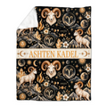 Personalized Aries Zodiac Blanket, Aries Baby Blanket, Custom Zodiac Baby Gift, Aries Gift for Baby, Nursery Blanket