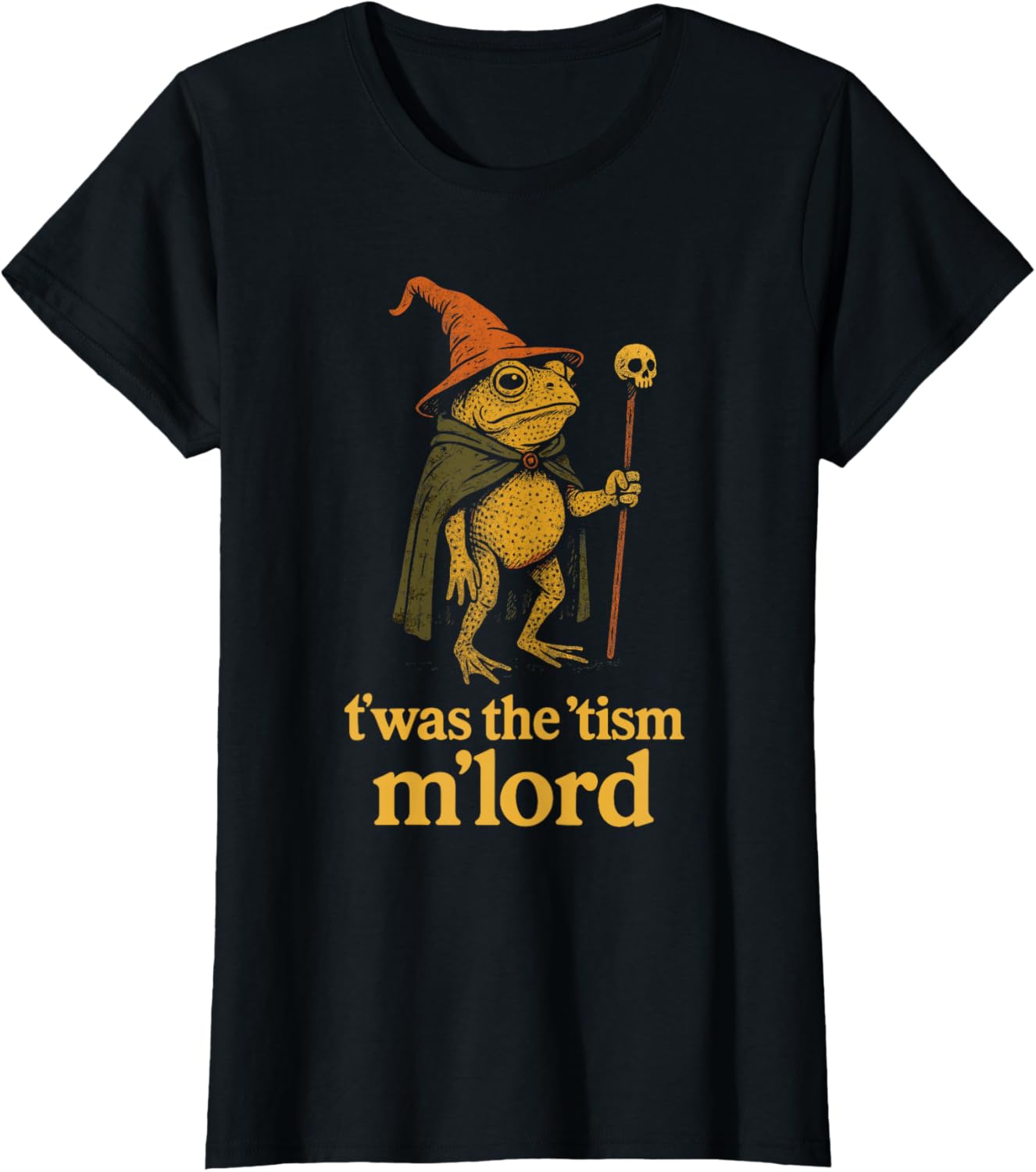 Funny Meme TWAS The Tism M Lord Frog Wizard Graphic Tee Kids T-Shirt