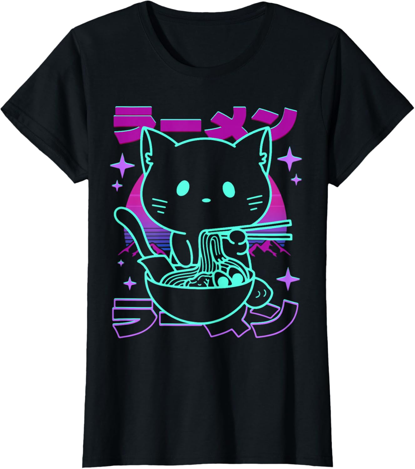 Anime Ramen Cat Retro Japanese Noodles Aesthetic