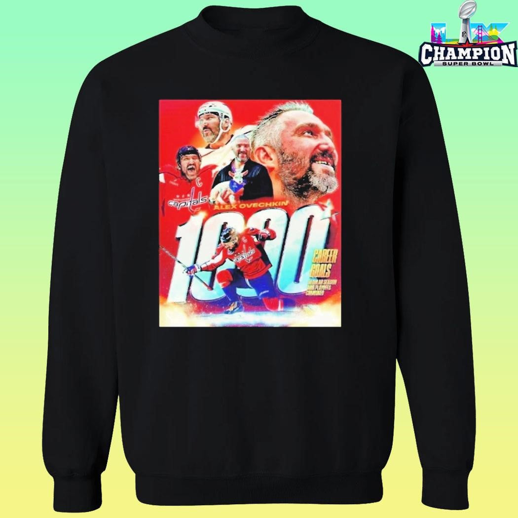 Alex Ovechkin Washington Capitals Nhl 1000 Career Goals In Regular Season And Playoffs Combined Shirt