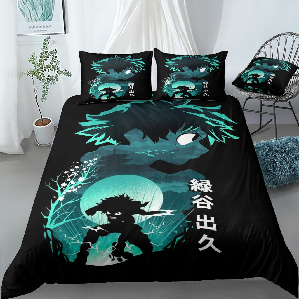 Anime Hero Deku Bedding Set (Duvet Cover & Pillow Shams)