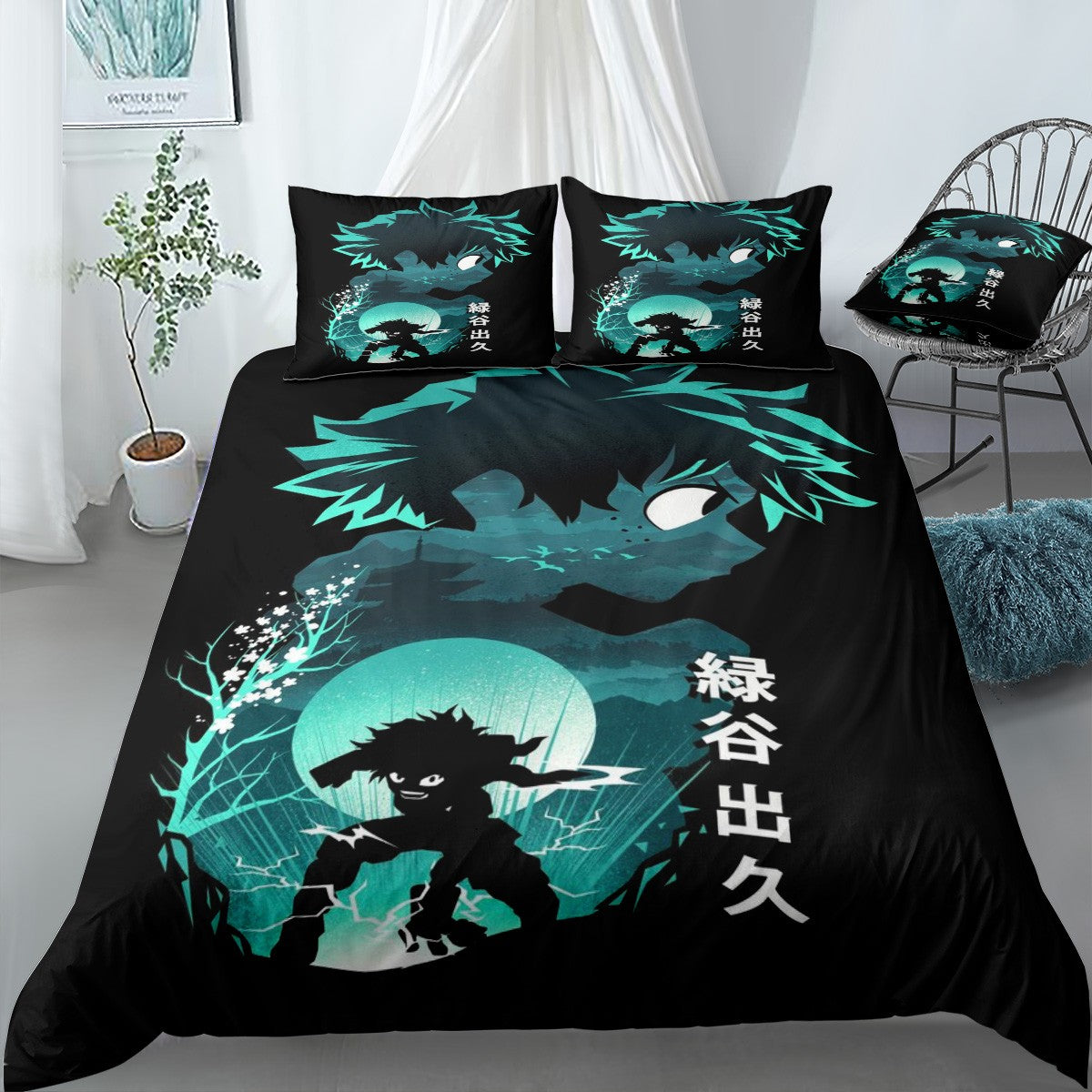 Anime Hero Deku Bedding Set (Duvet Cover & Pillow Shams)