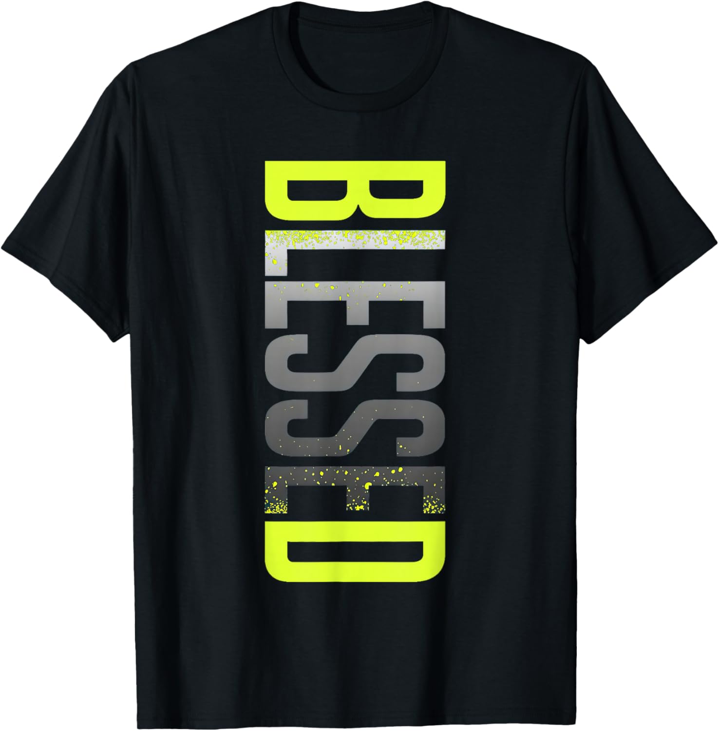 Neon Yellow Black Cool Grey Graphic Match T-Shirt