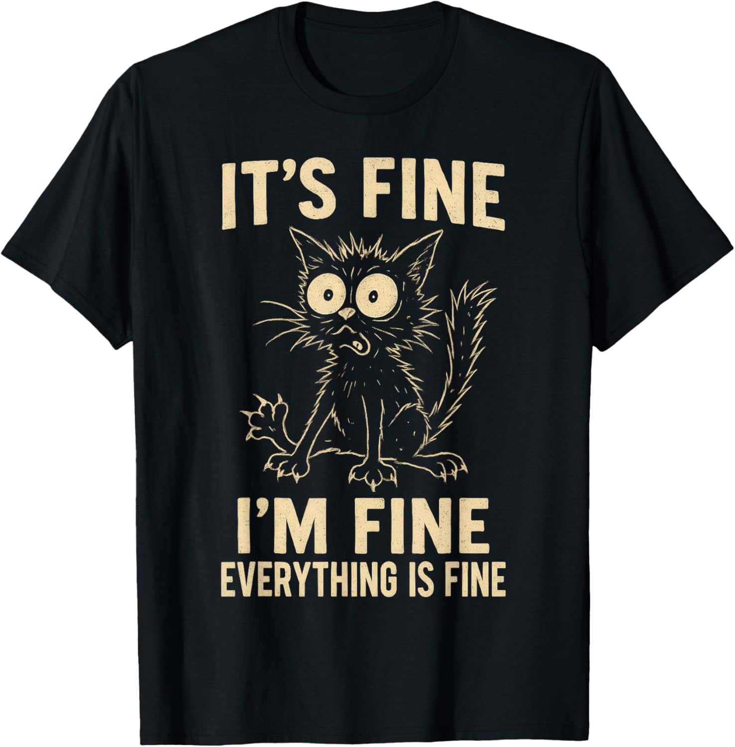 Funny Cat Graphic Tee Men Women Kids Weird Crazy Meme Cat T-Shirt