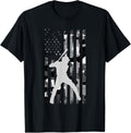 Baseball Player American Flag USA Camo Patriotic Graphic T-Shirt