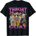 Unisex-Adults Throat Goat Funny Offensive Adult Humor Bootleg Y2K Graphic T-Shirt - Black, Small - Short Sleeve - T-Shirt - Unique Graphic Design