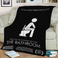 Bathroom Movie Funny Fleece Throw Blanket