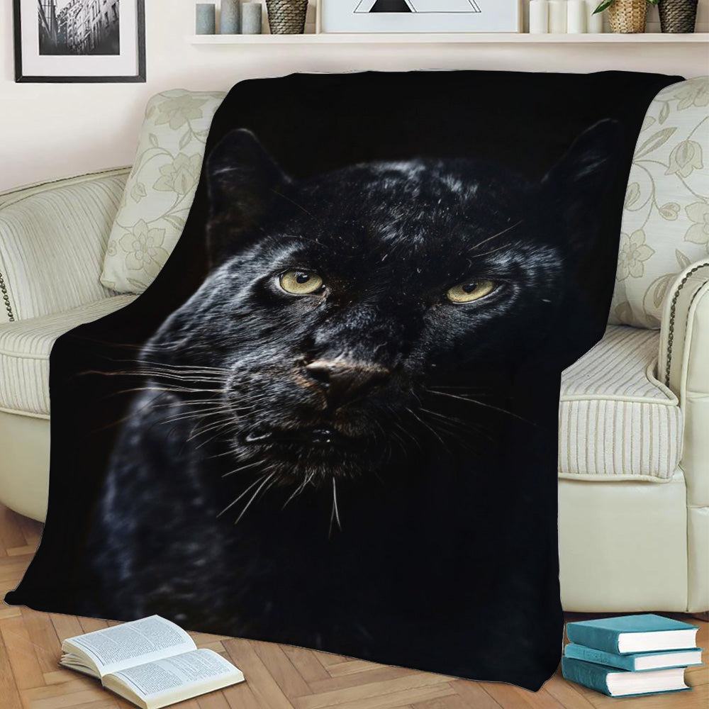 Black panther poster Fleece Throw Blanket