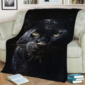 Black panther poster Fleece Throw Blanket