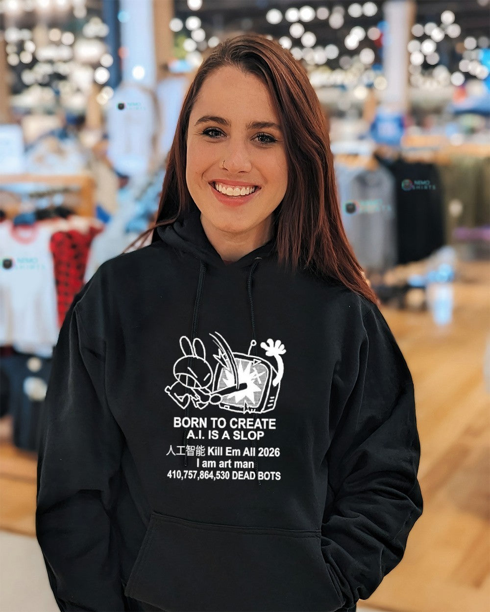 Born to Create A.I. is a slop kill em all 2026 I am art man shirt