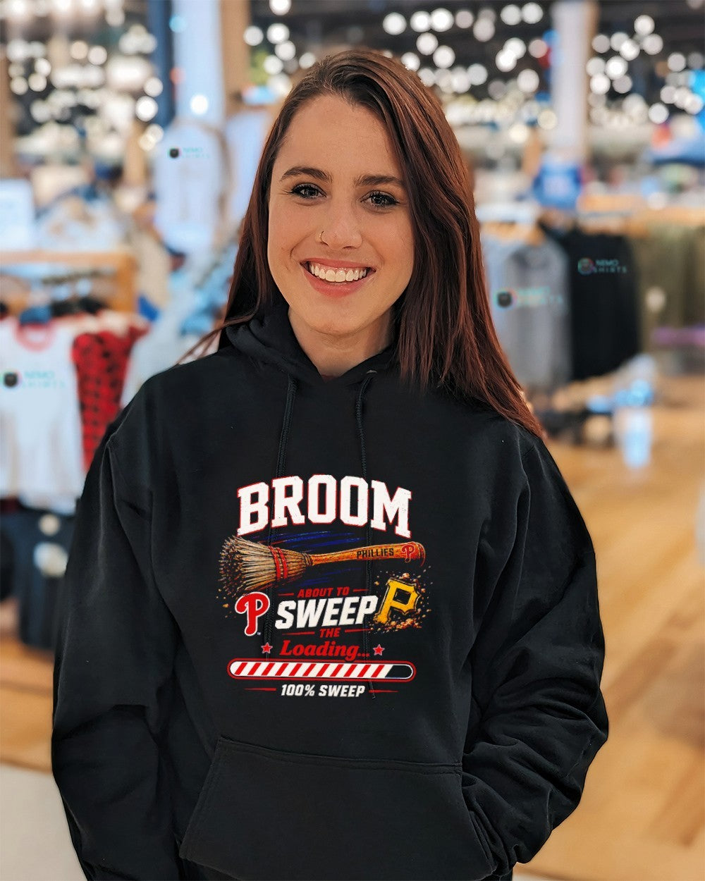 Broom about to Philadelphia Phillies sweep Pittsburgh Pirates the loading shirt