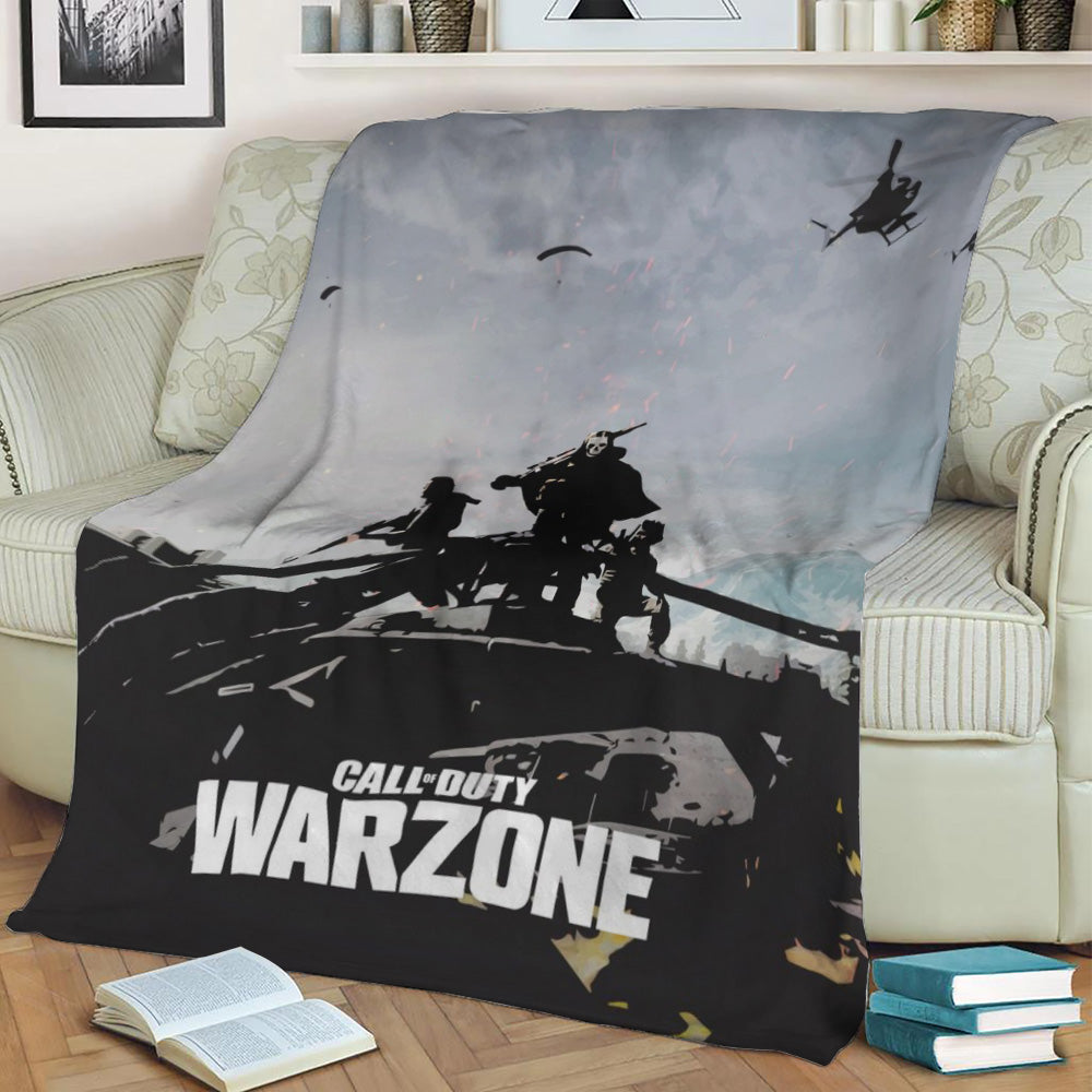 COD Warzone black 02 Fleece Throw Blanket