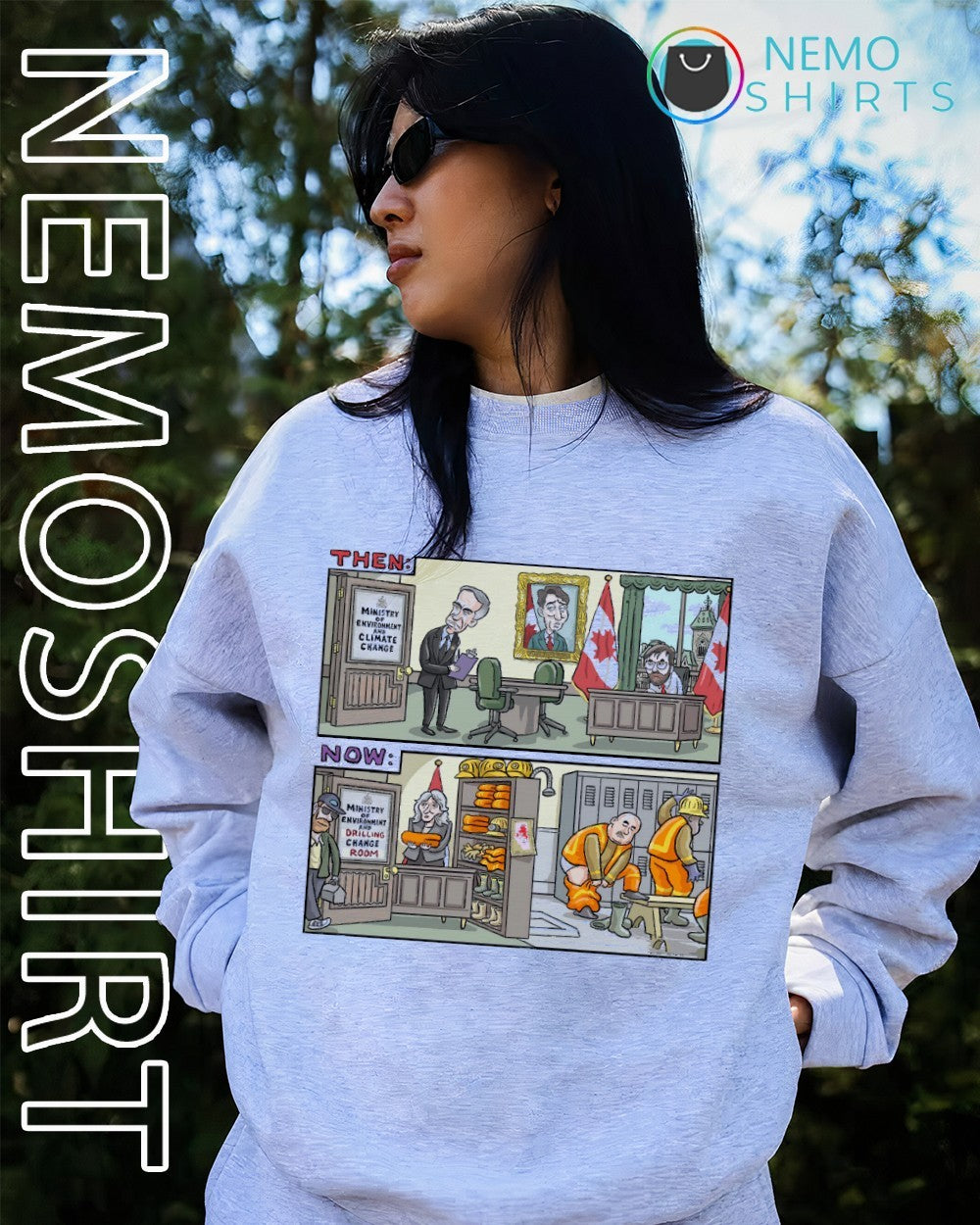 Canadian climate action then and now shirt