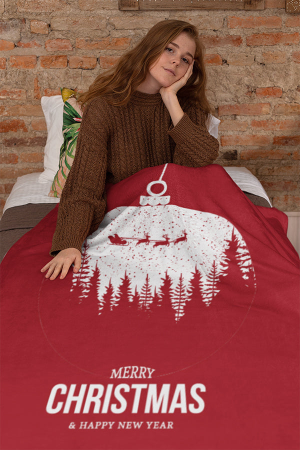 Christmas Fleece Blanket Red