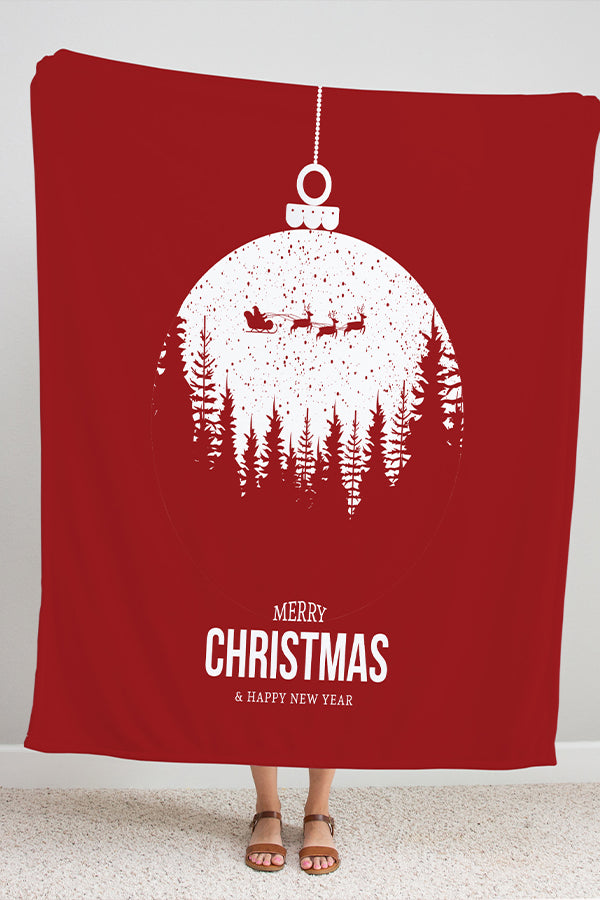 Christmas Fleece Blanket Red
