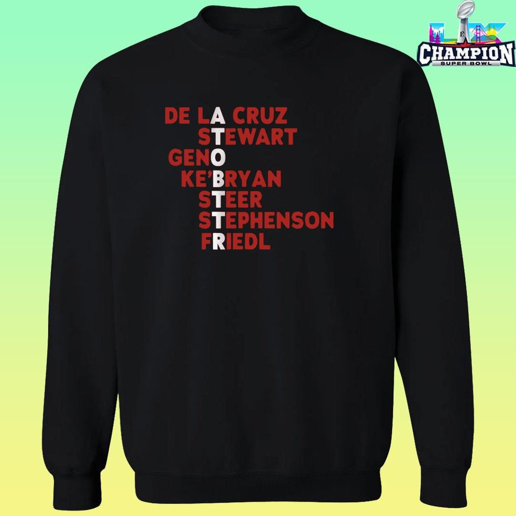 Cincinnati Baseball Atobttr De La Cruz And Stewart And Geno And Ke’bryan Shirt
