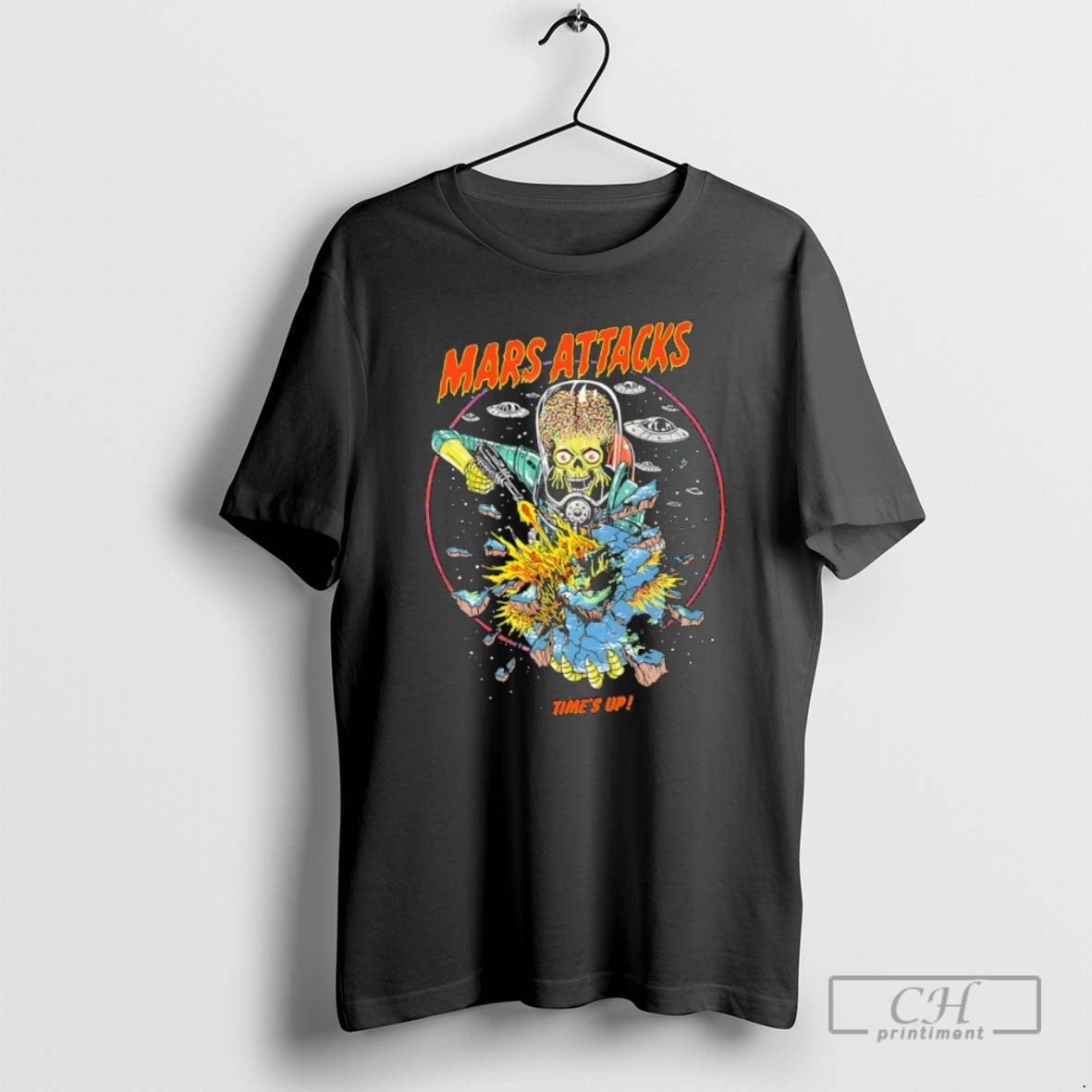 Classic Mars Attacks Chronicles Times Up Graphic Shirt Sweater