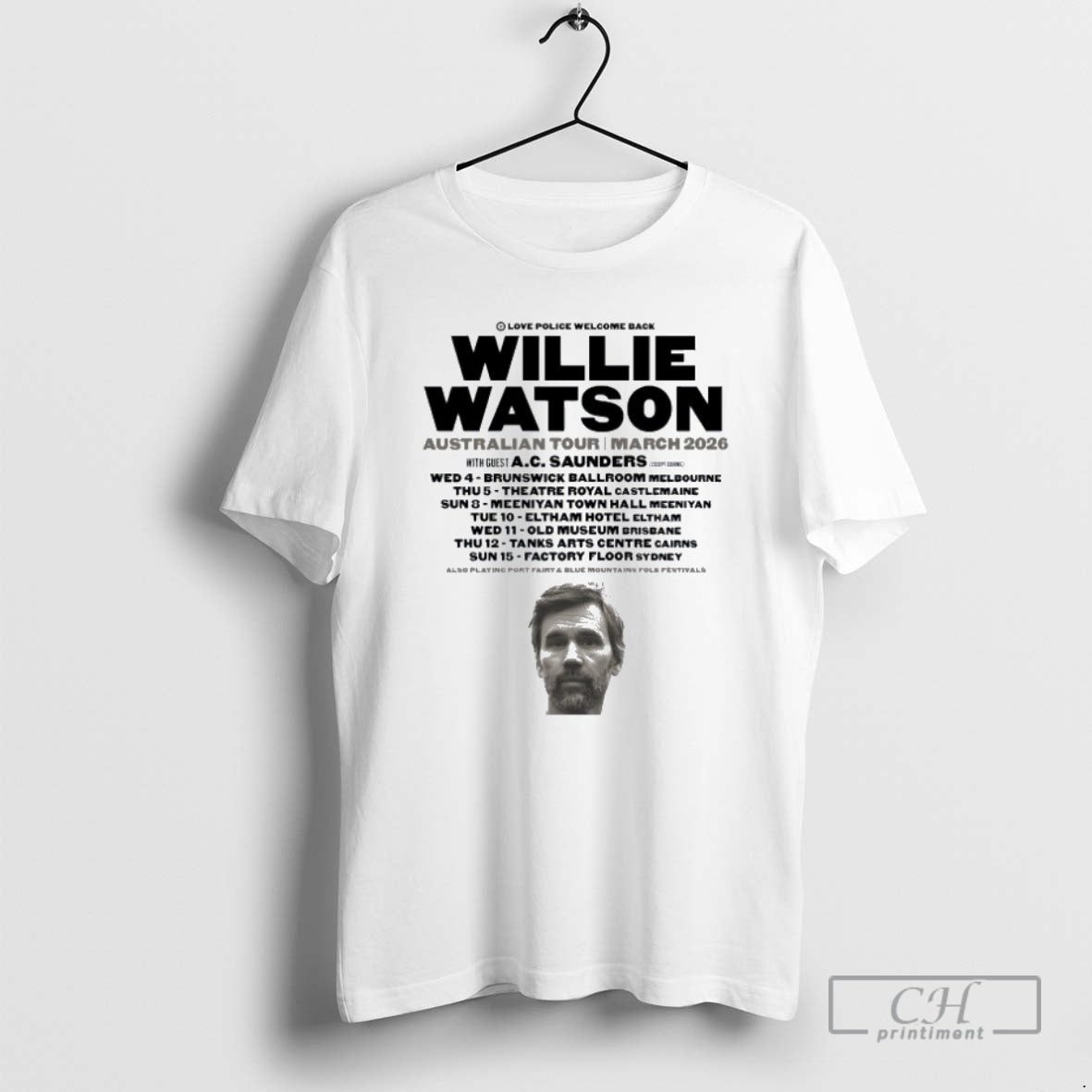 Classic Willie Watson Love Poilice Welcome Back Australian Tour March 2026 Shirt Sweater