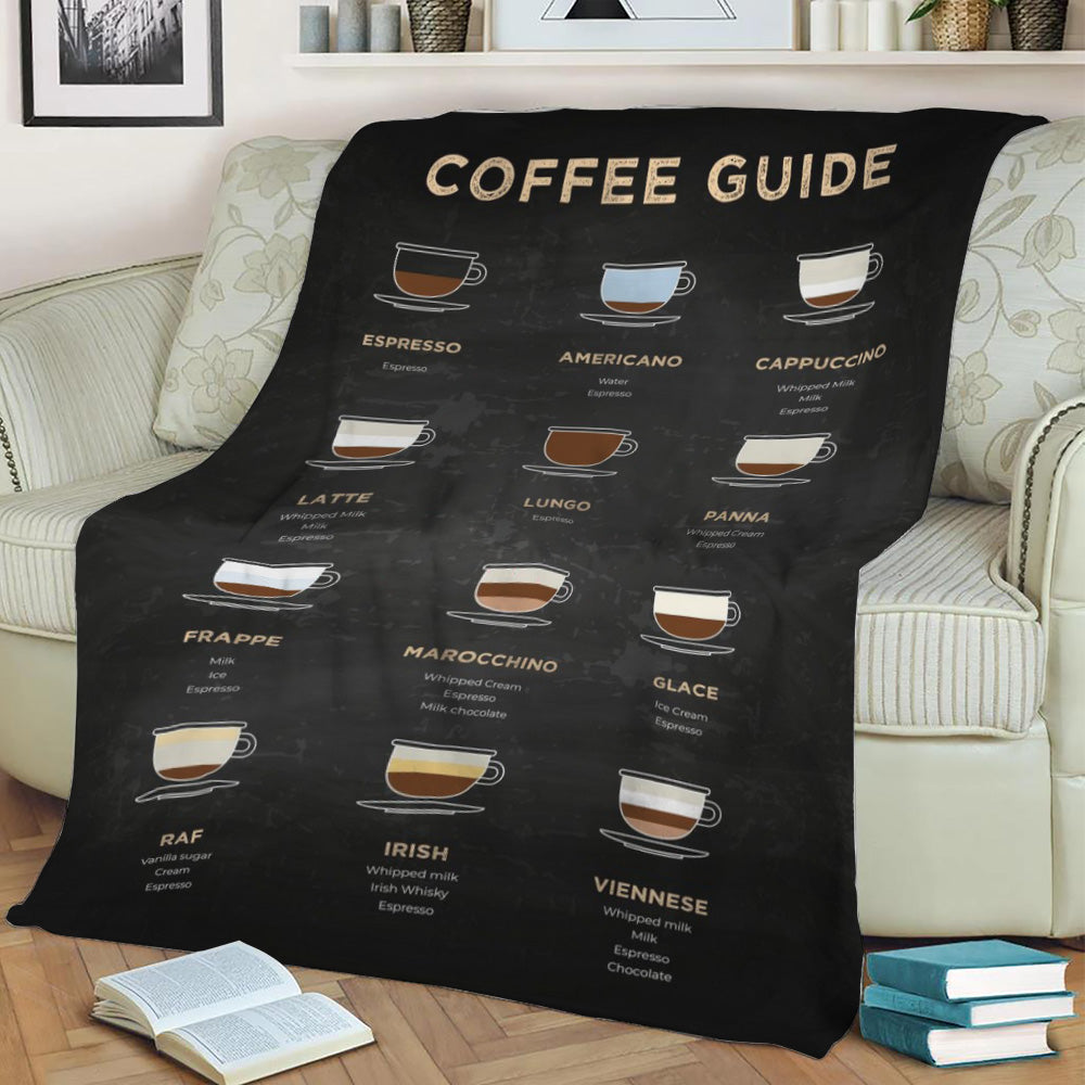 Coffee Guide Fleece Throw Blanket