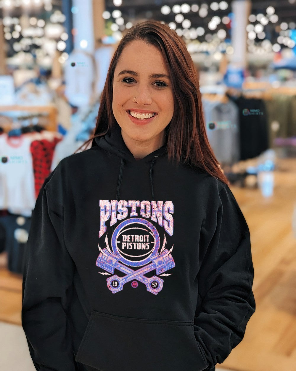 Detroit Pistons 1957 crossed pistons basketball shirt