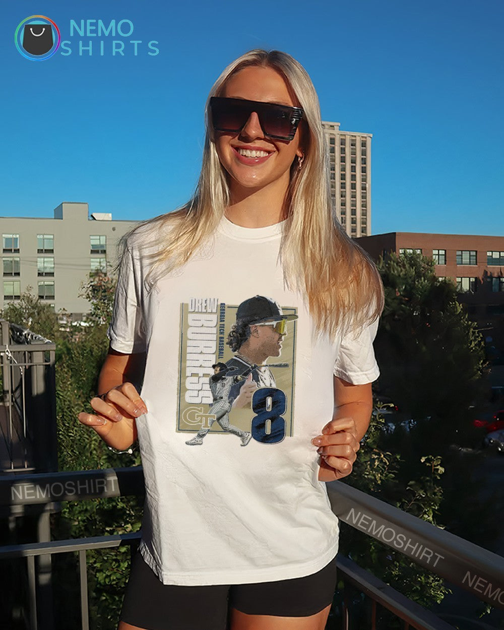 Drew Burress Georgia Tech baseball no 8 player shirt