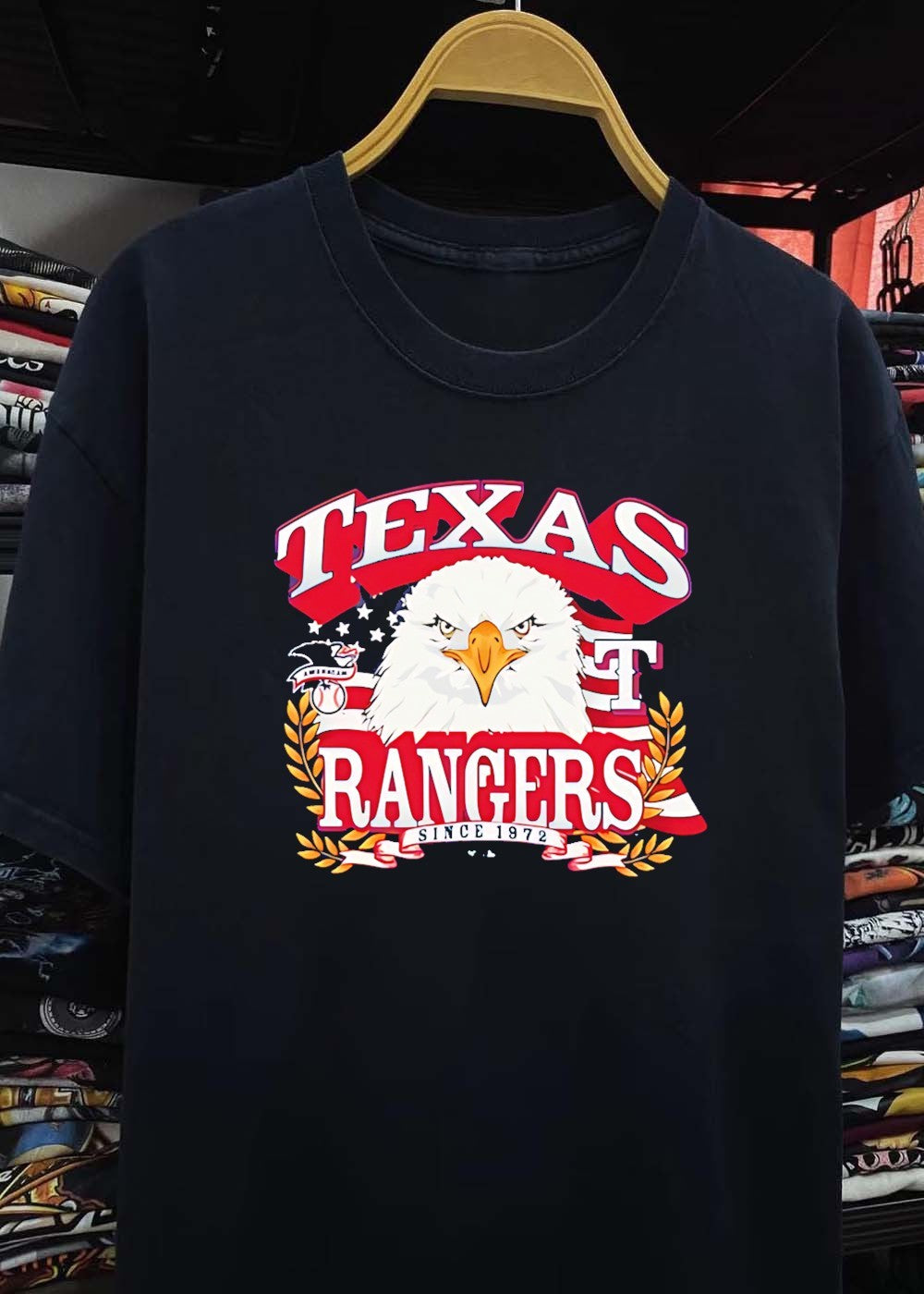 Eagle American Flag Texas Rangers Since 1972 shirt