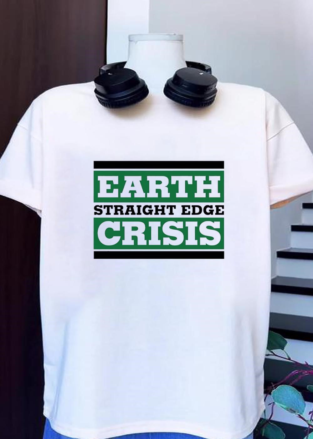 Earth Straight Edge Crisis Green Logo T-Shirt