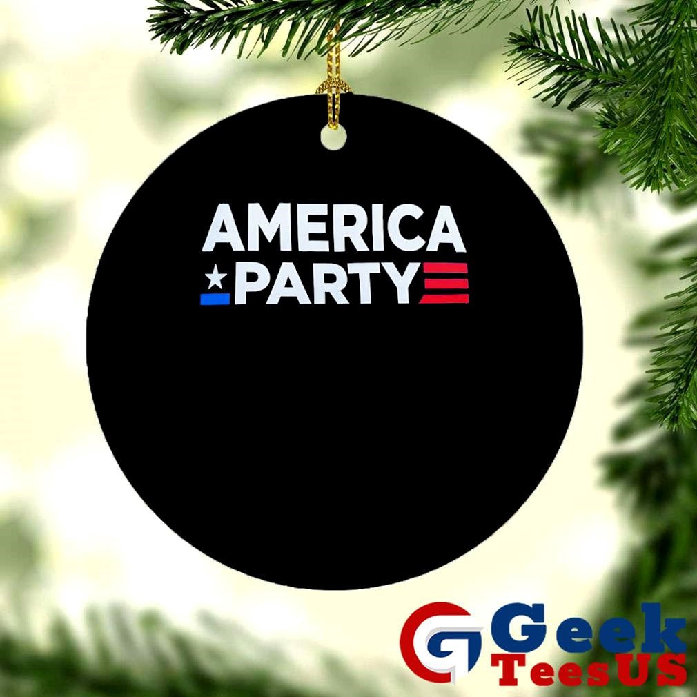 Elon Musk wearing America party shirt