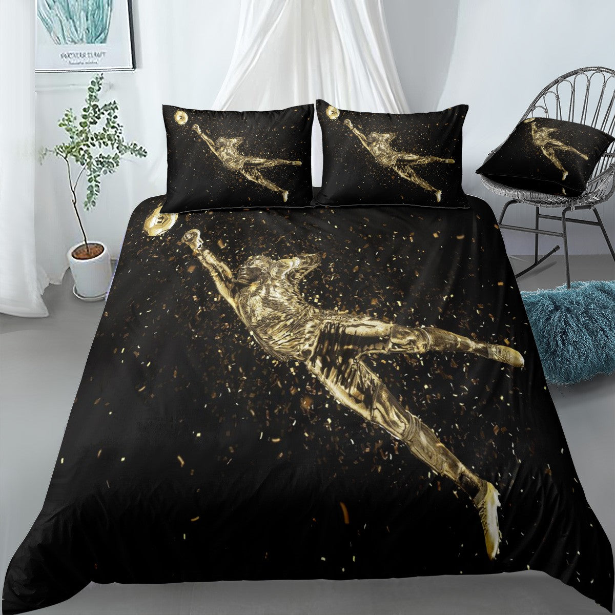 Football Soccer Goalkeeper Bedding Set (Duvet Cover & Pillow Shams)