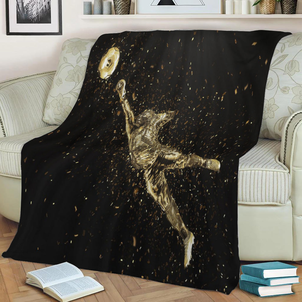 Football Soccer Goalkeeper Fleece Throw Blanket