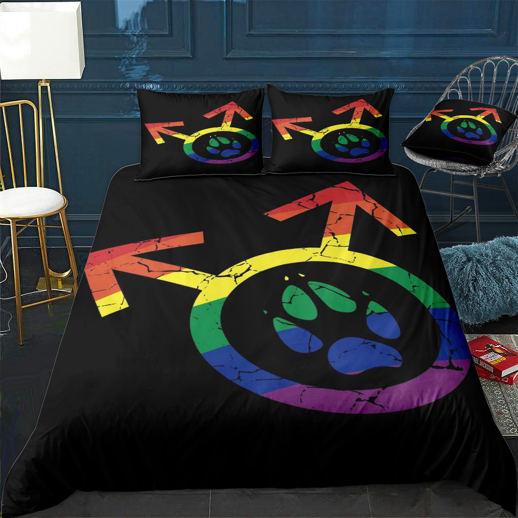 Gay Pride Furry Lover and Bedding Set (Duvet Cover & Pillow Shams)