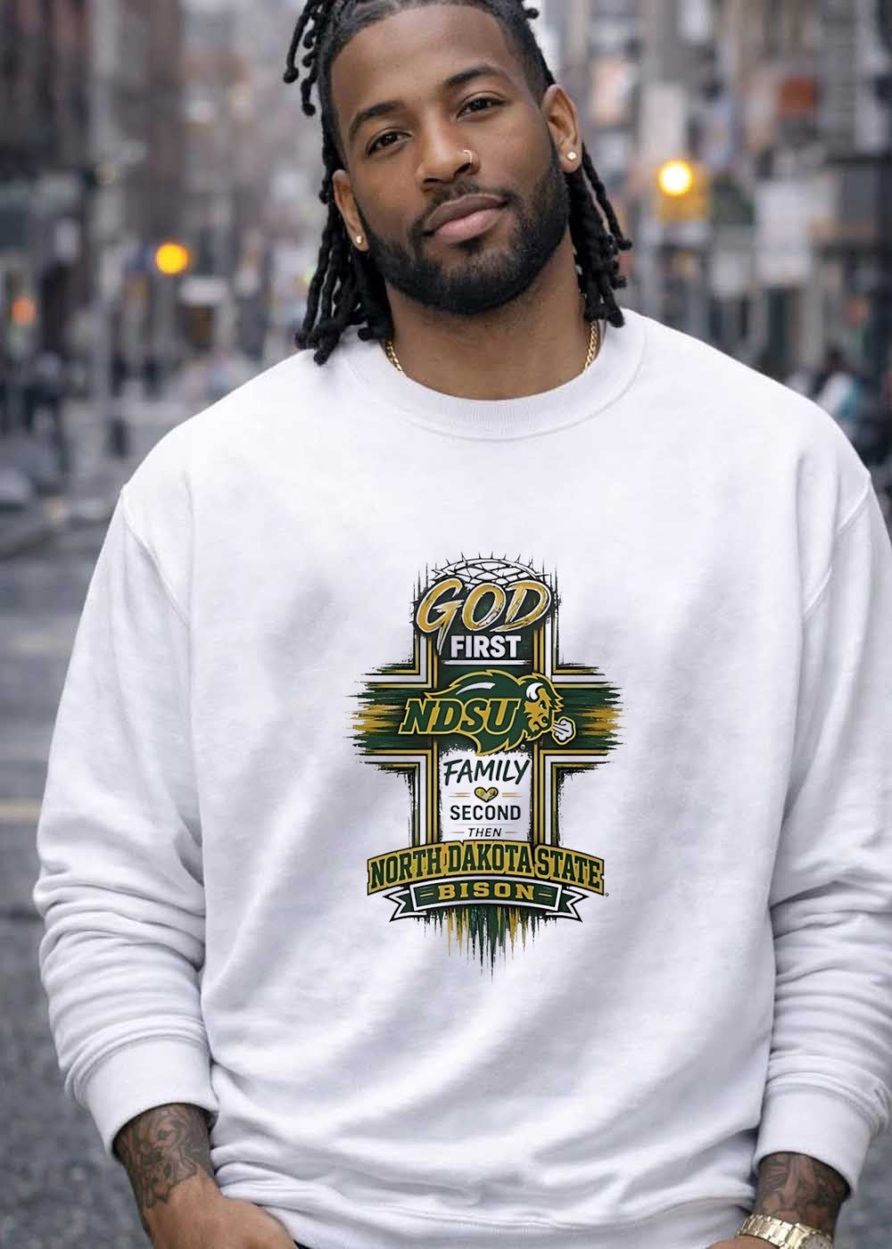 God First Family Second North Dakota State Bison NDSU T-Shirt