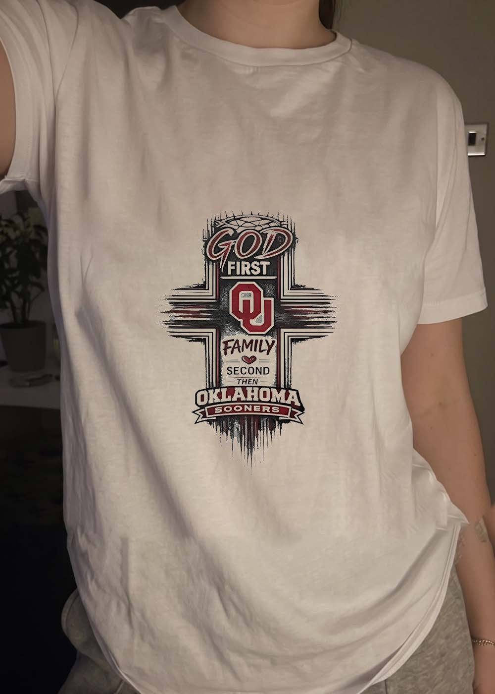 God First Family Second Then Oklahoma Sooners OU Team Shirt