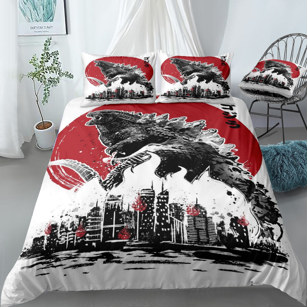 Gojira Attack Bedding Set (Duvet Cover & Pillow Shams)
