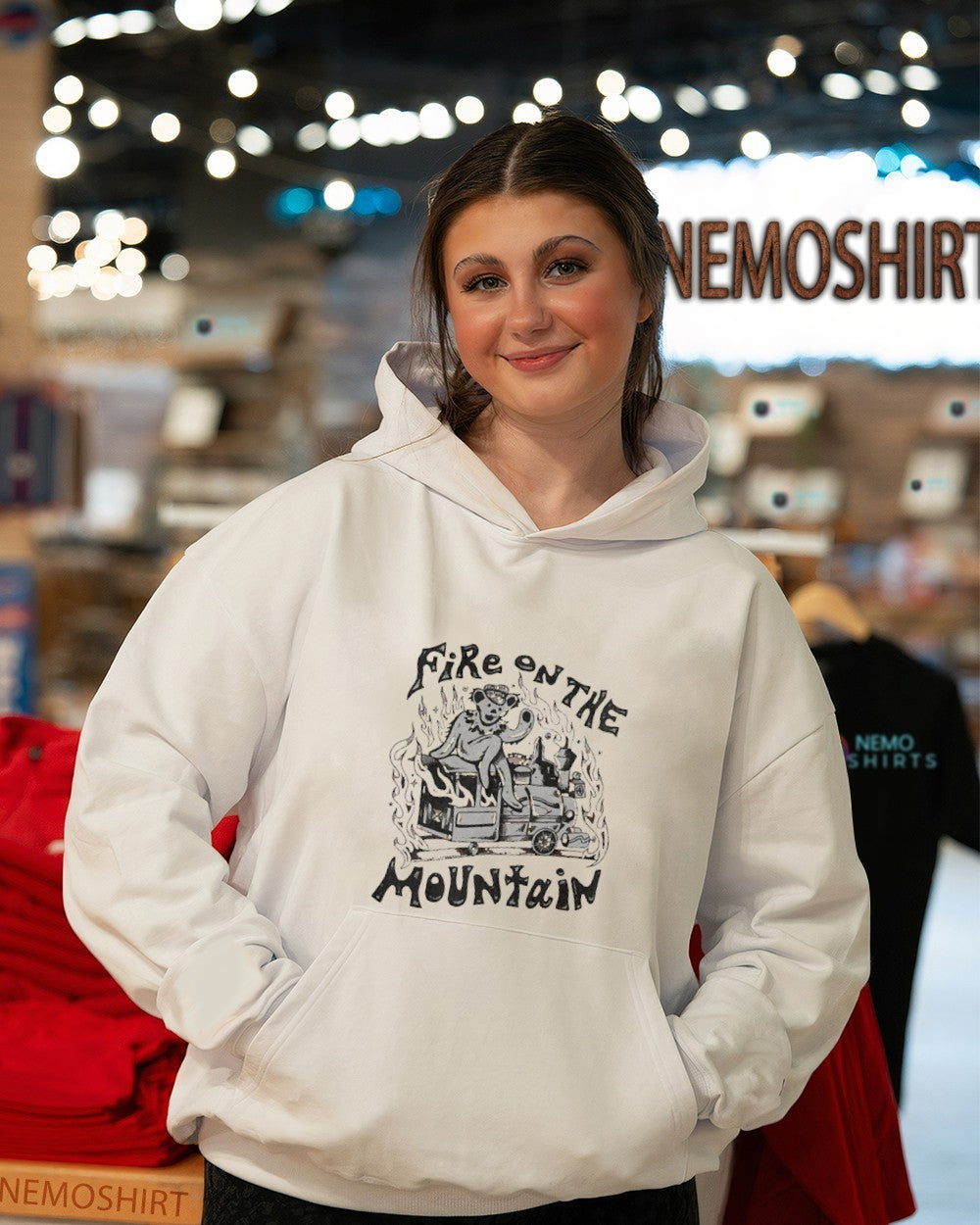 Grateful Dead dancing bear fire on the mountain shirt
