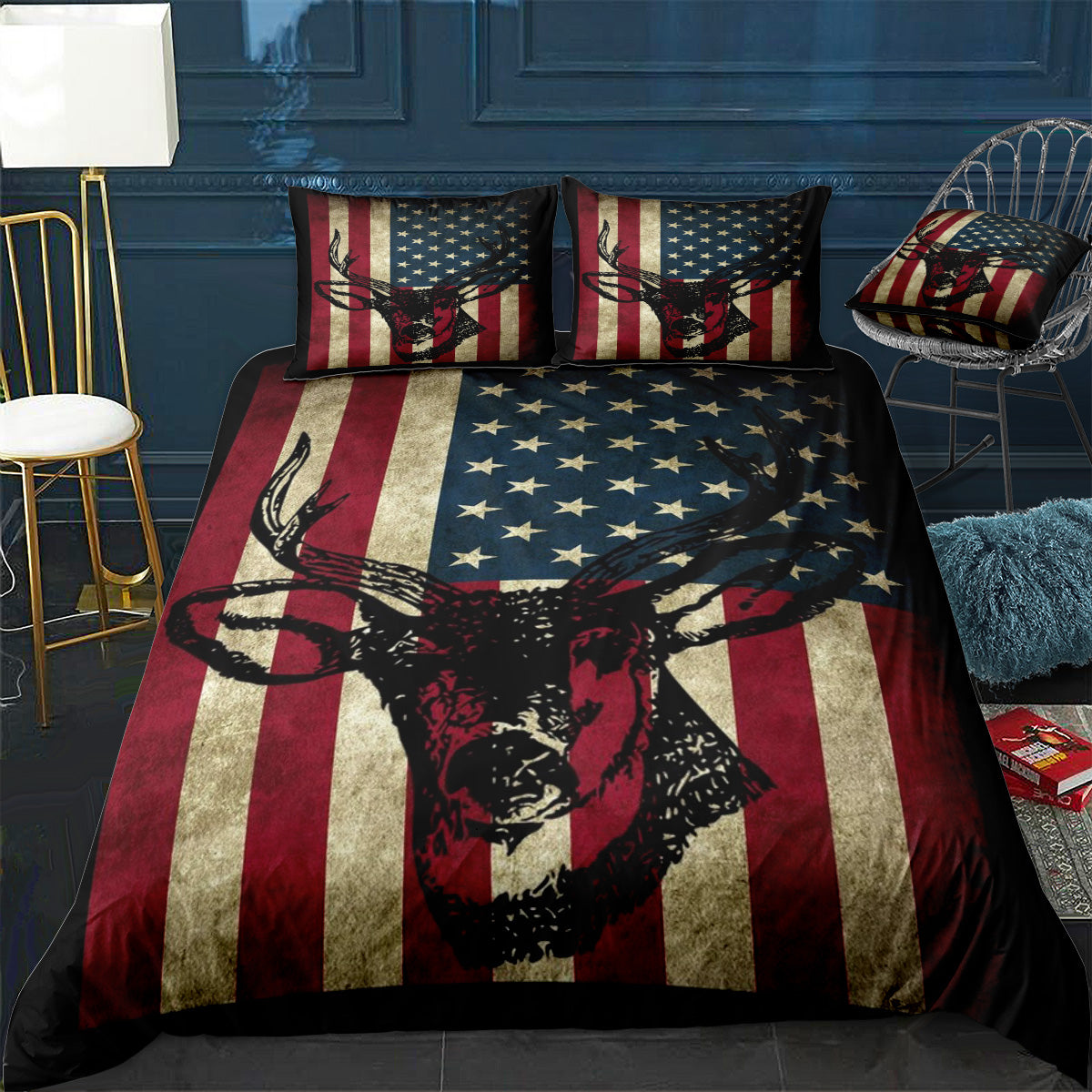 Great American Flag Patrio Bedding Set (Duvet Cover & Pillow Shams)