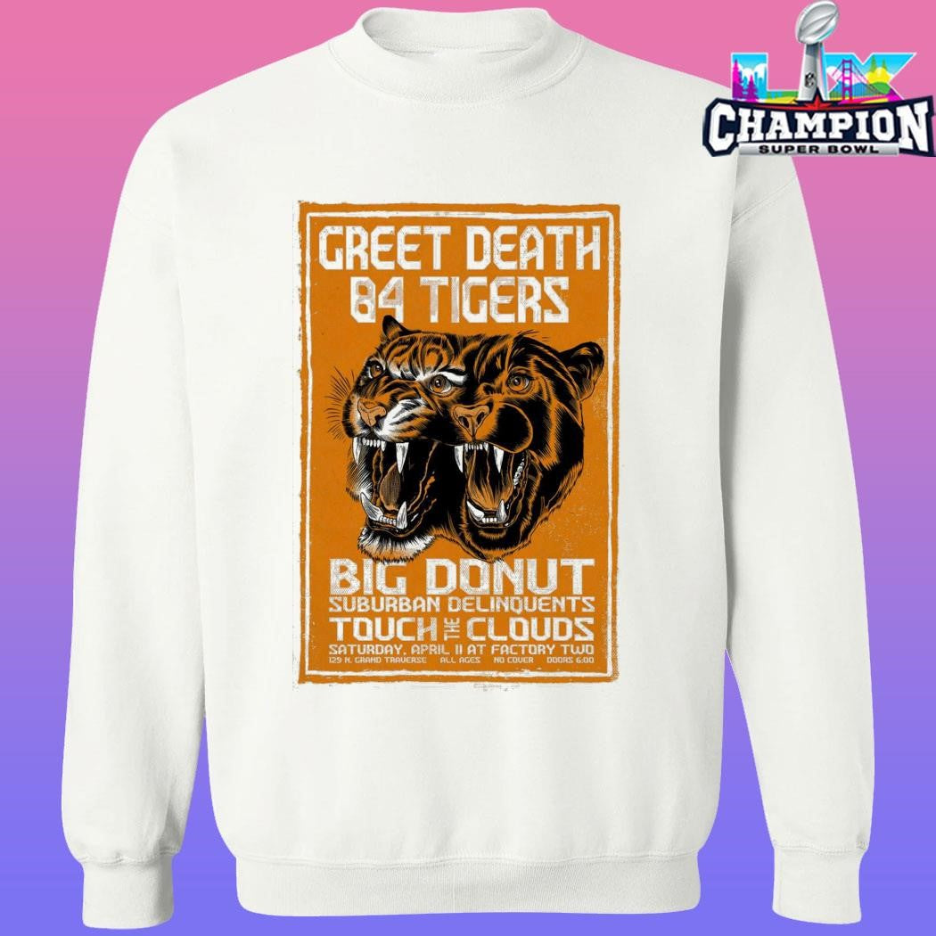Greet Death And 84 Tigers Flint Mi 4 11 2026 Shirt