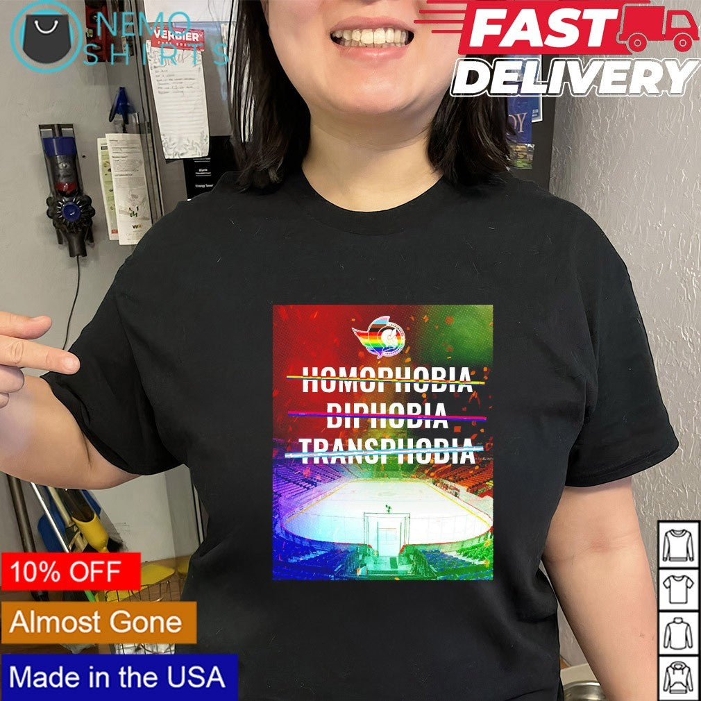 Homophobia, Biphobia and Transphobia Ottawa Senators shirt