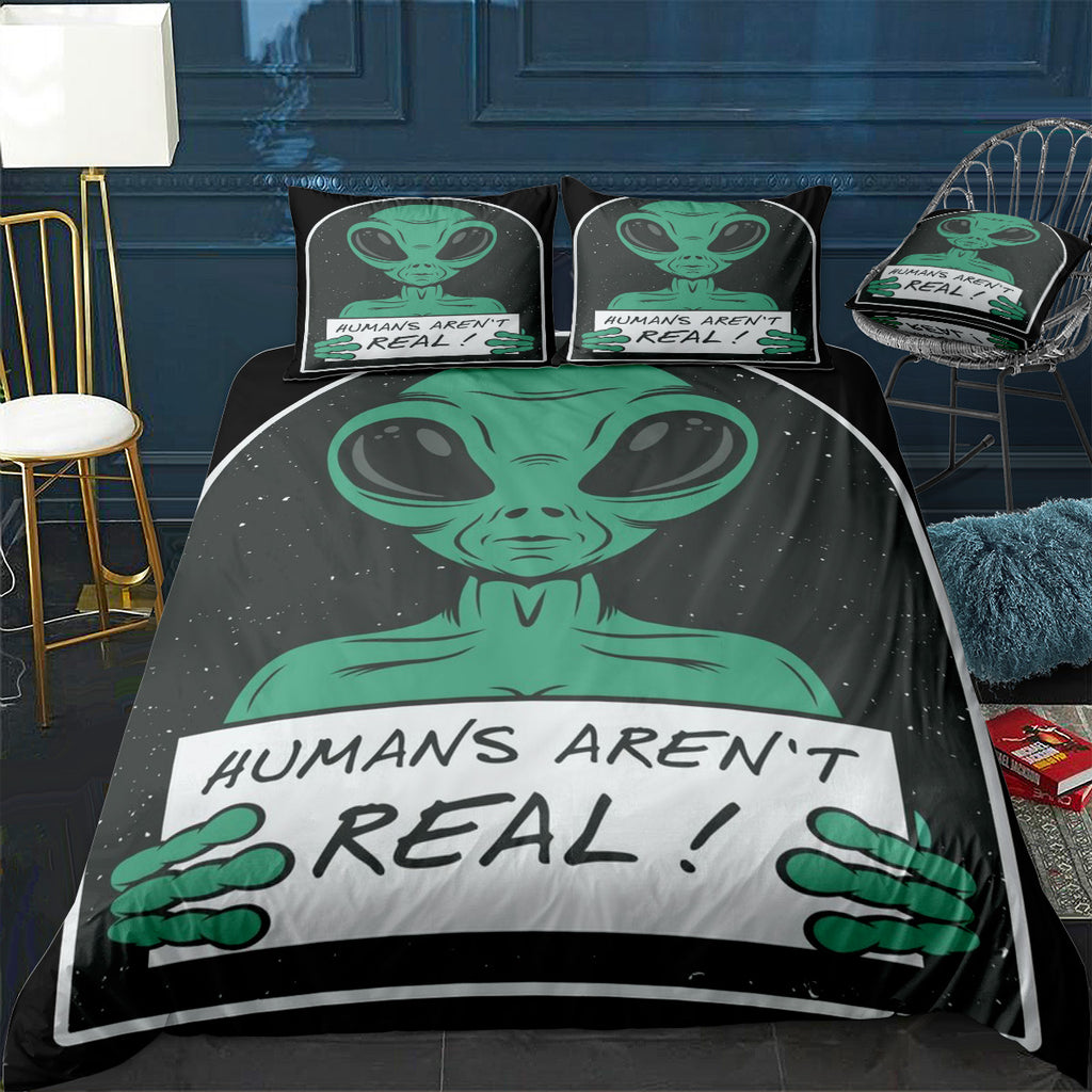 Humans are not real Bedding Set (Duvet Cover & Pillow Shams)