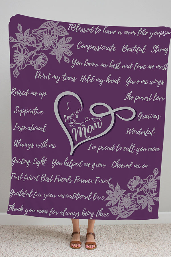 I Love You Mom Fleece Blanket