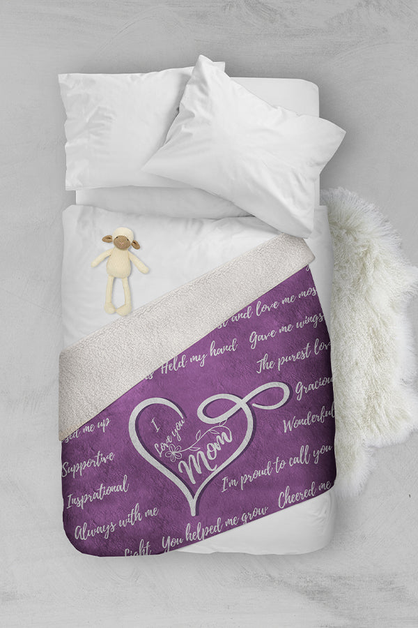 I Love You Mom Fleece Blanket