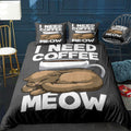 I Need Coffee Right Meow Bedding Set (Duvet Cover & Pillow Shams)