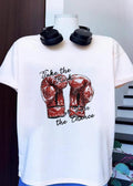 Inspirational Quote Boxing Gloves Take the Risk or Lose the Chance T-Shirt