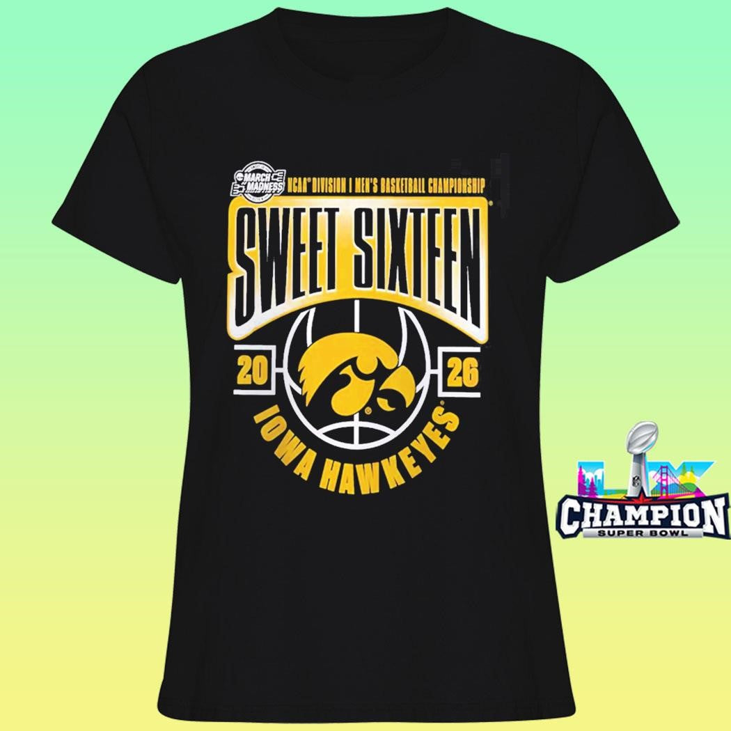 Iowa Hawkeyes Men’s Basketball 2026 Ncaa March Madness Sweet 16 Shirt