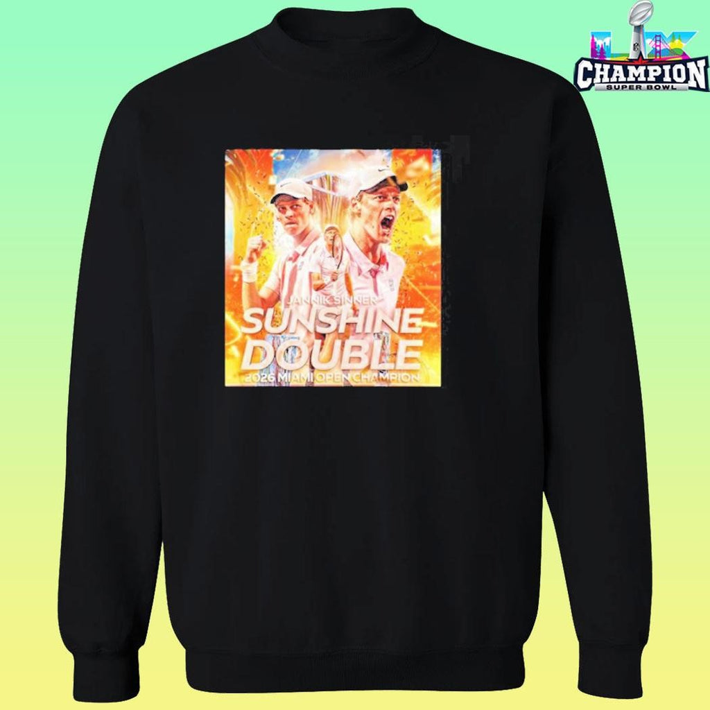 Jannik Sinner 2026 Miami Open Champion Double Sunshine Shirt